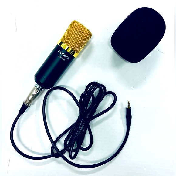 NEEWER NW-700 Gold Microphone with Power Cable and Windscreen Cover. NEW. - Picture 1 of 3
